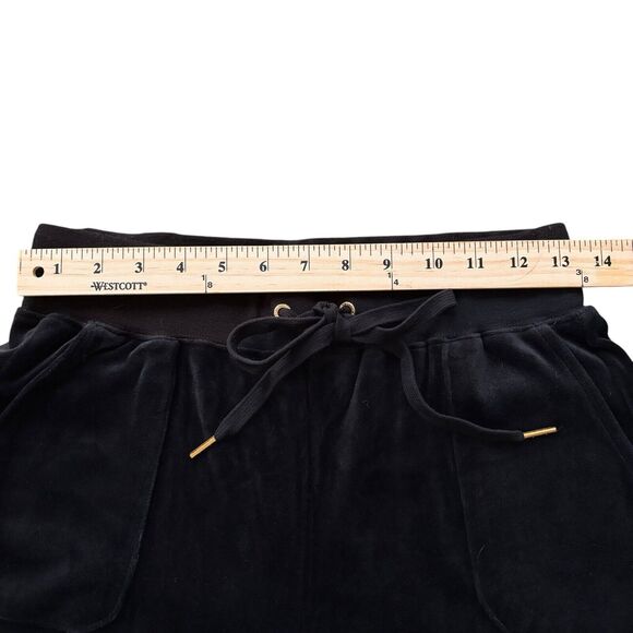 Juicy Couture Joggers Womens Small Black Velour Pants Pull On Pockets Y2K Casual - Picture 3 of 4